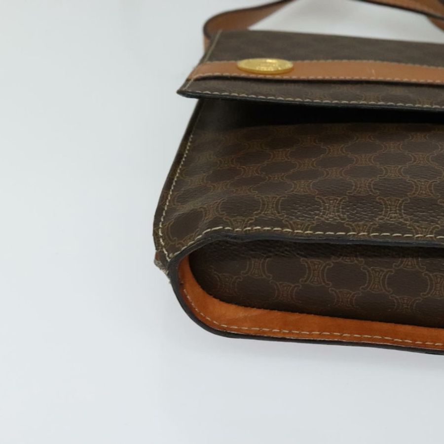 【日本直送】CELINE Macadam帆布零皮夾 PVC皮革 棕色 金色 正品 EC933-7