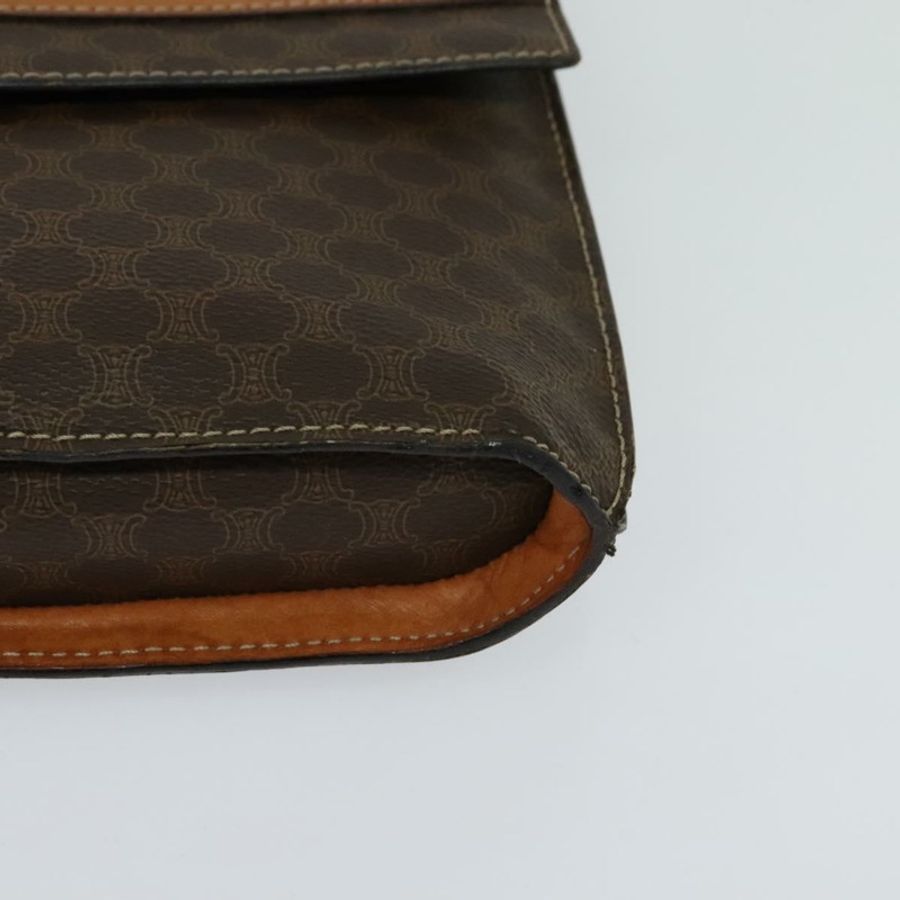 【日本直送】CELINE Macadam帆布零皮夾 PVC皮革 棕色 金色 正品 EC933-14