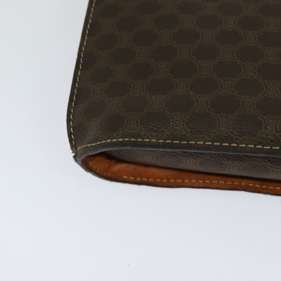 【日本直送】CELINE Macadam帆布零皮夾 PVC皮革 棕色 金色 正品 EC933-15