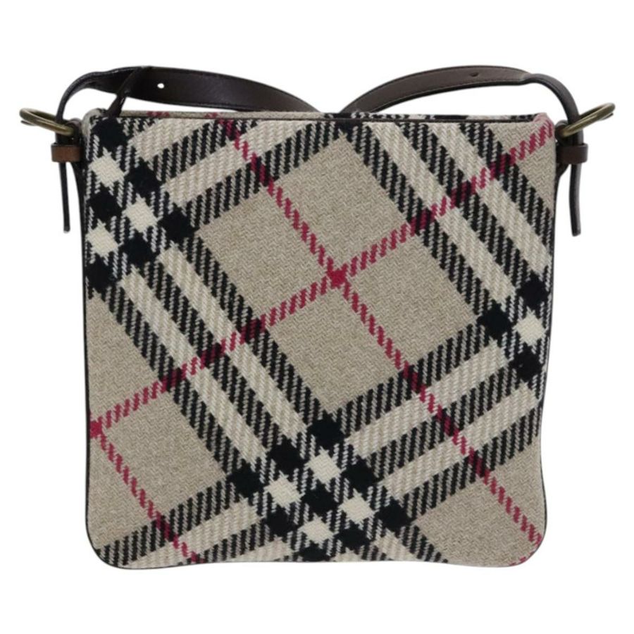 【日本直送】BURBERRY Nova 格紋單肩包 羊毛 米色 正品 EC948-1