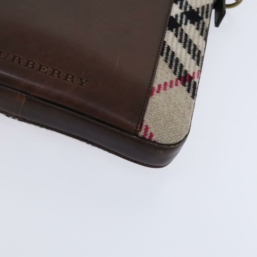 【日本直送】BURBERRY Nova 格紋單肩包 羊毛 米色 正品 EC948-8