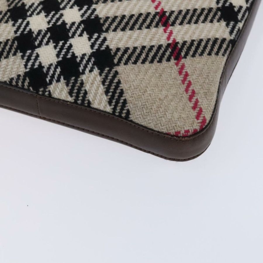 【日本直送】BURBERRY Nova 格紋單肩包 羊毛 米色 正品 EC948-14