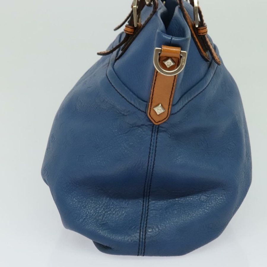 【日本直送】MCM Vicetos Logogram 手提包 皮革 2way 藍色棕色 正品 MY353-3