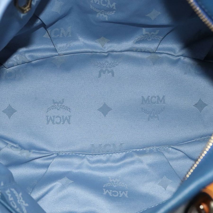 【日本直送】MCM Vicetos Logogram 手提包 皮革 2way 藍色棕色 正品 MY353-10