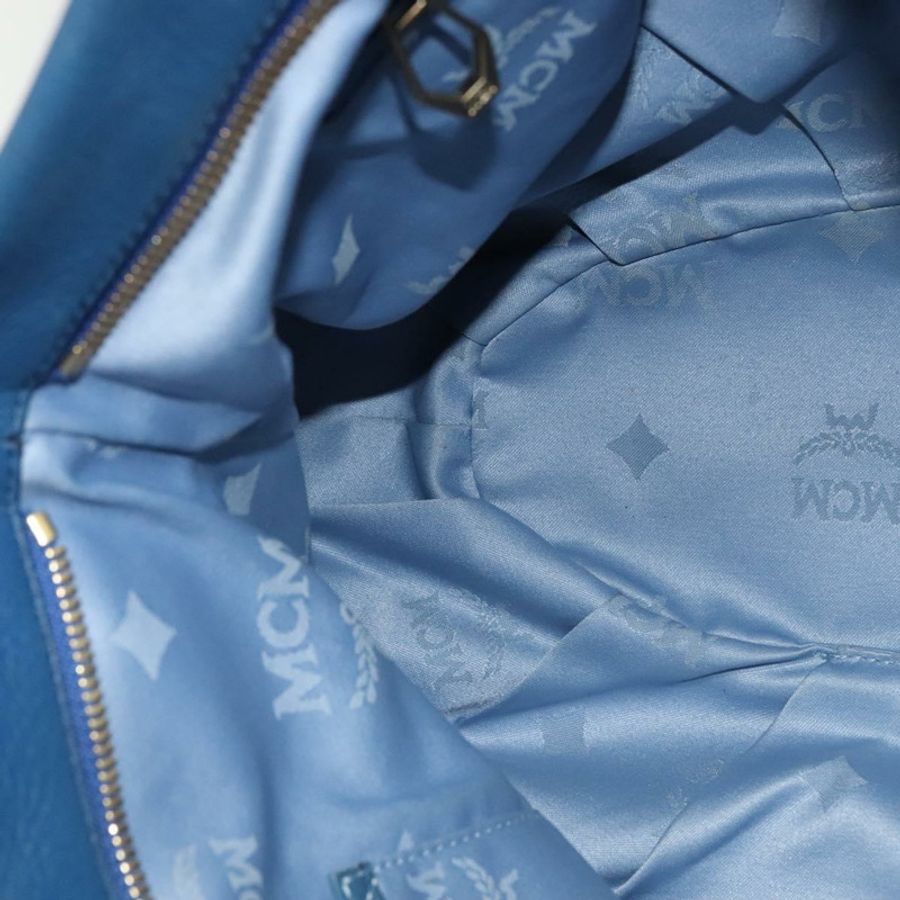 【日本直送】MCM Vicetos Logogram 手提包 皮革 2way 藍色棕色 正品 MY353-17