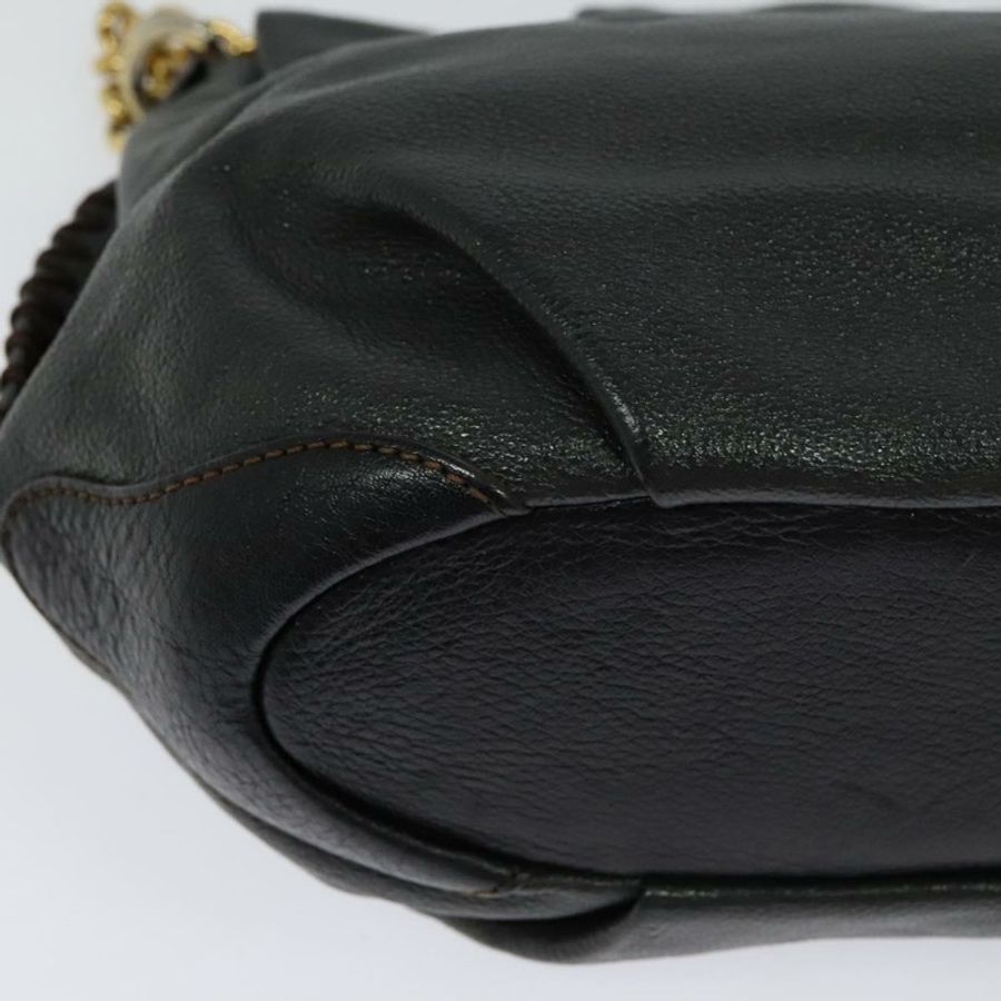 【日本直送】MCM 鏈條單肩包 皮革 灰色 金色 正品 MY336-15