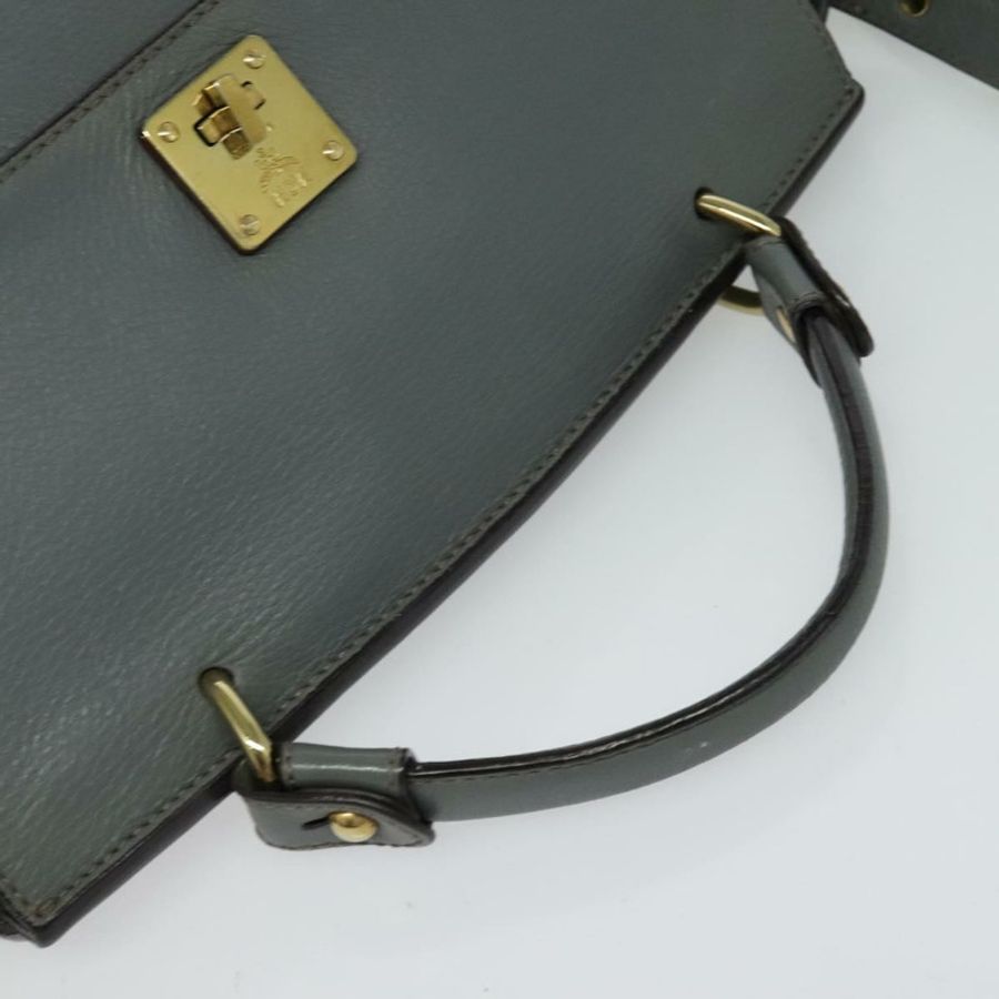 【日本直送】MCM 手提包 皮革 兩用 灰色 金色 正品 MY375-5