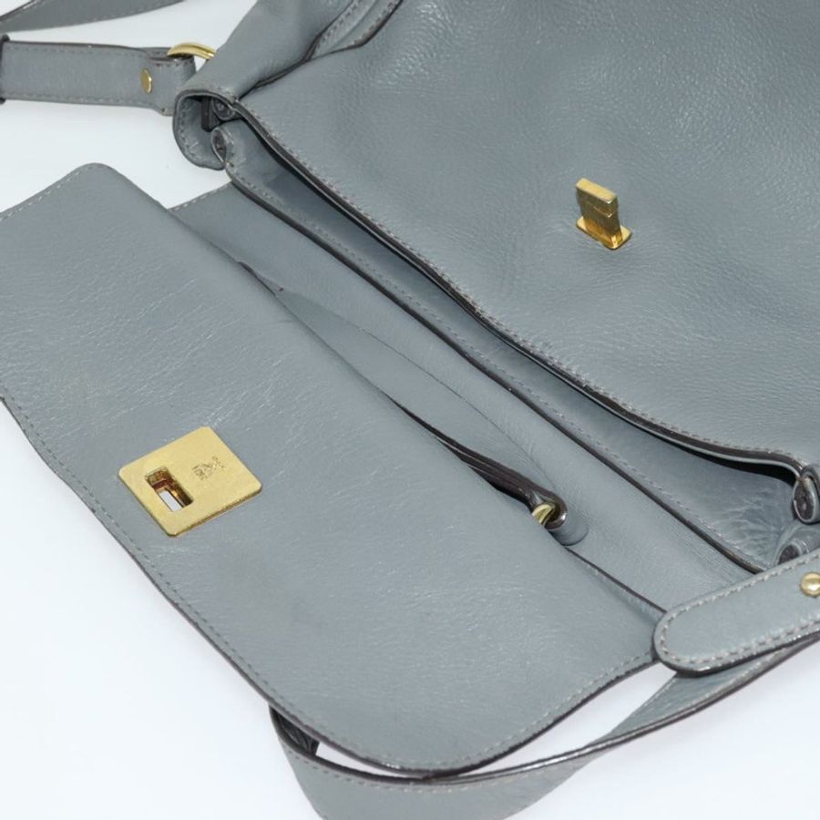 【日本直送】MCM 手提包 皮革 兩用 灰色 金色 正品 MY375-9