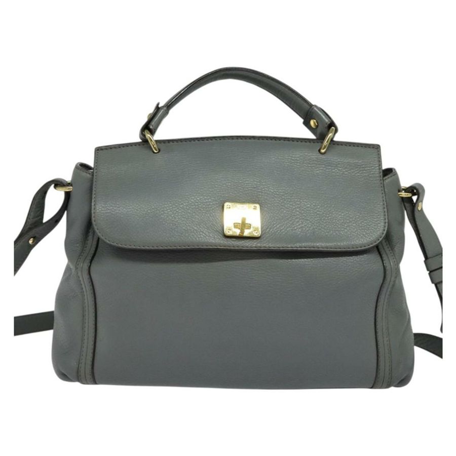 【日本直送】MCM 手提包 皮革 兩用 灰色 金色 正品 MY375-12