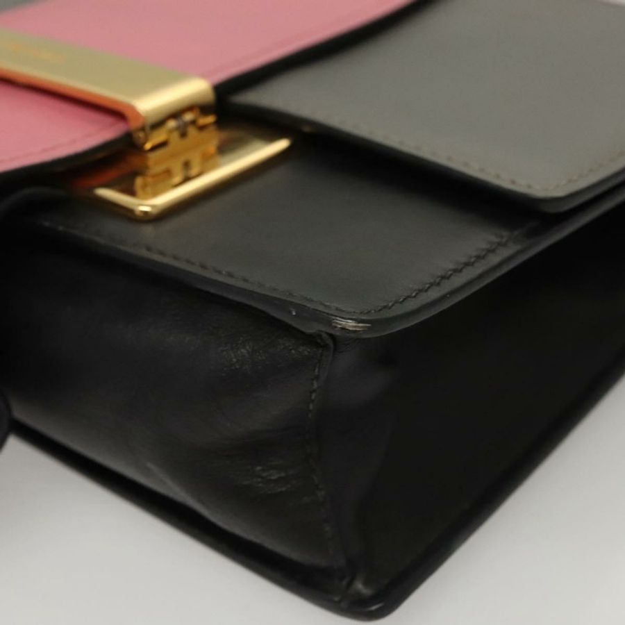 【日本直送】PRADA 鏈條單肩包 皮革 灰色 金色 正品 bs23951-7