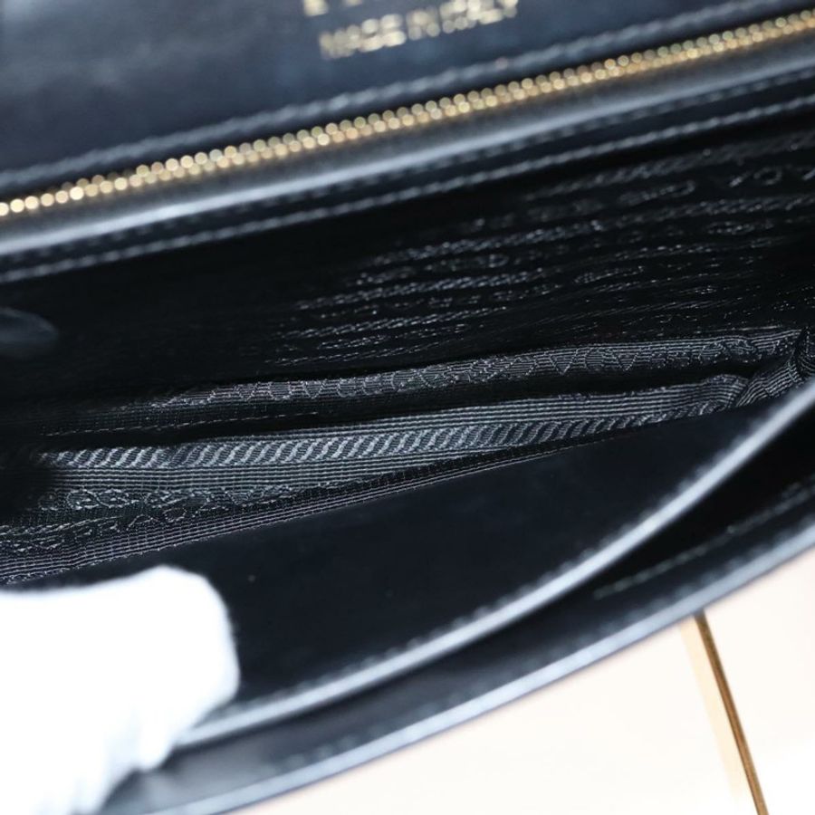 【日本直送】PRADA 鏈條單肩包 皮革 灰色 金色 正品 bs23951-10