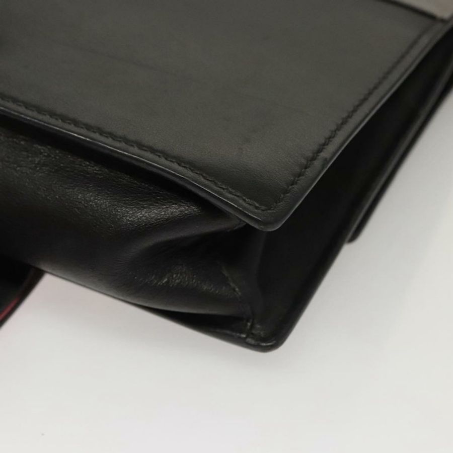 【日本直送】PRADA 鏈條單肩包 皮革 灰色 金色 正品 bs23951-16