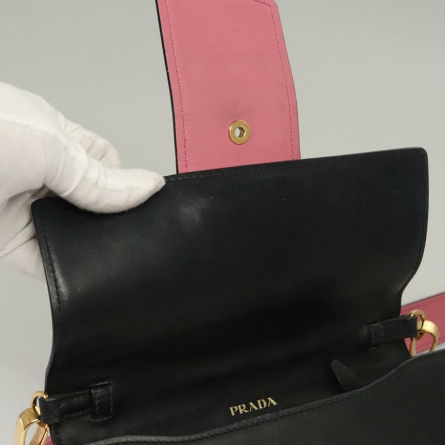【日本直送】PRADA 鏈條單肩包 皮革 灰色 金色 正品 bs23951-19
