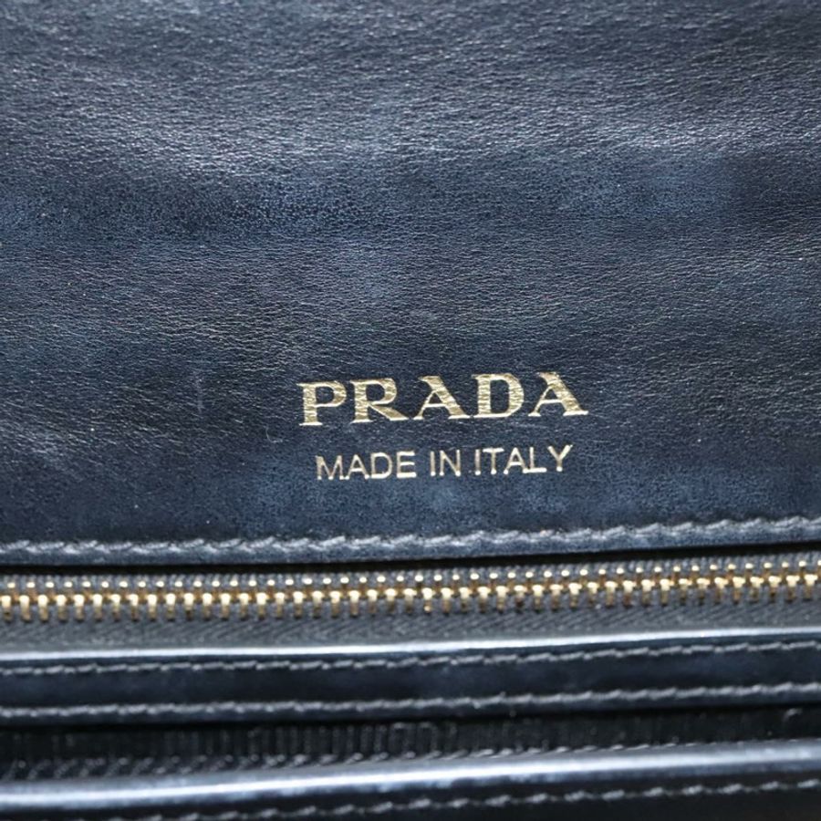 【日本直送】PRADA 鏈條單肩包 皮革 灰色 金色 正品 bs23951-20