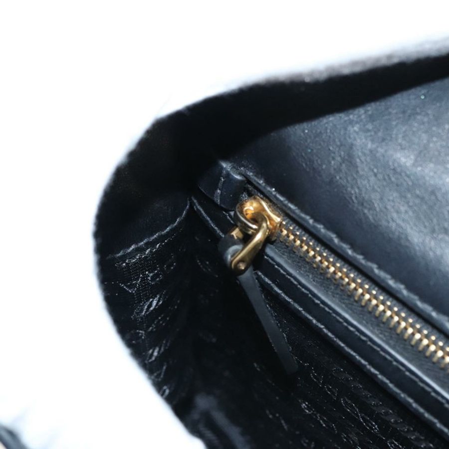 【日本直送】PRADA 鏈條單肩包 皮革 灰色 金色 正品 bs23951-23