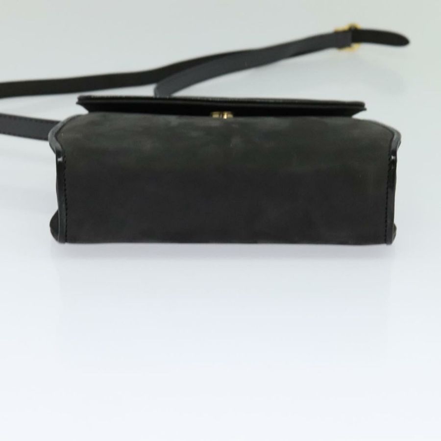 【日本直送】Salvatore Ferragamo 灰色麂皮單肩包 正品 BA862-4