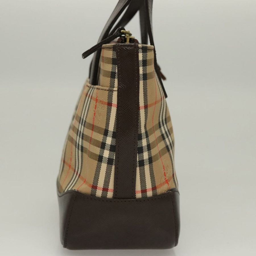 【日本直送】BURBERRY Nova 格紋手提包 帆布 米色 正品 sw226-3