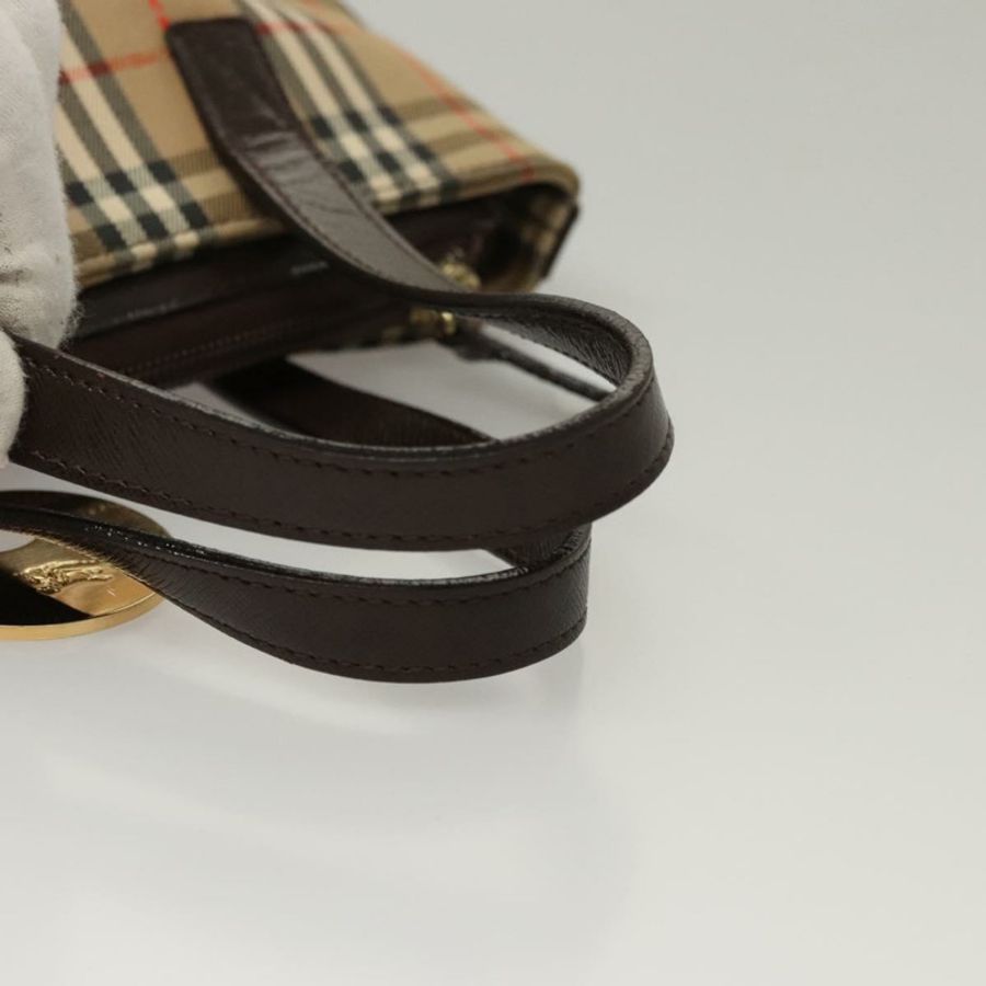 【日本直送】BURBERRY Nova 格紋手提包 帆布 米色 正品 sw226-6