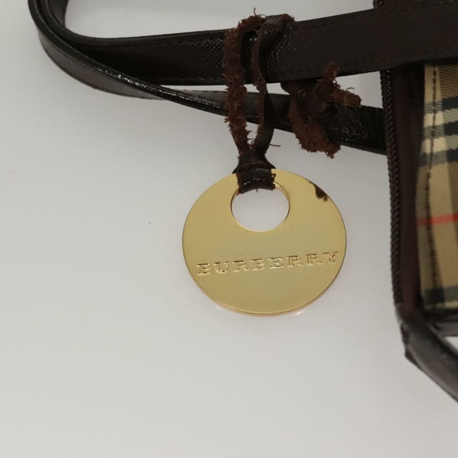 【日本直送】BURBERRY Nova 格紋手提包 帆布 米色 正品 sw226-9