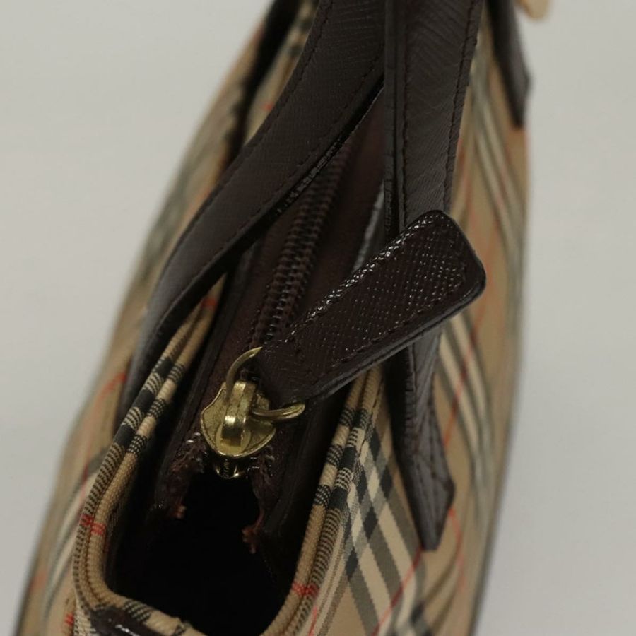 【日本直送】BURBERRY Nova 格紋手提包 帆布 米色 正品 sw226-10