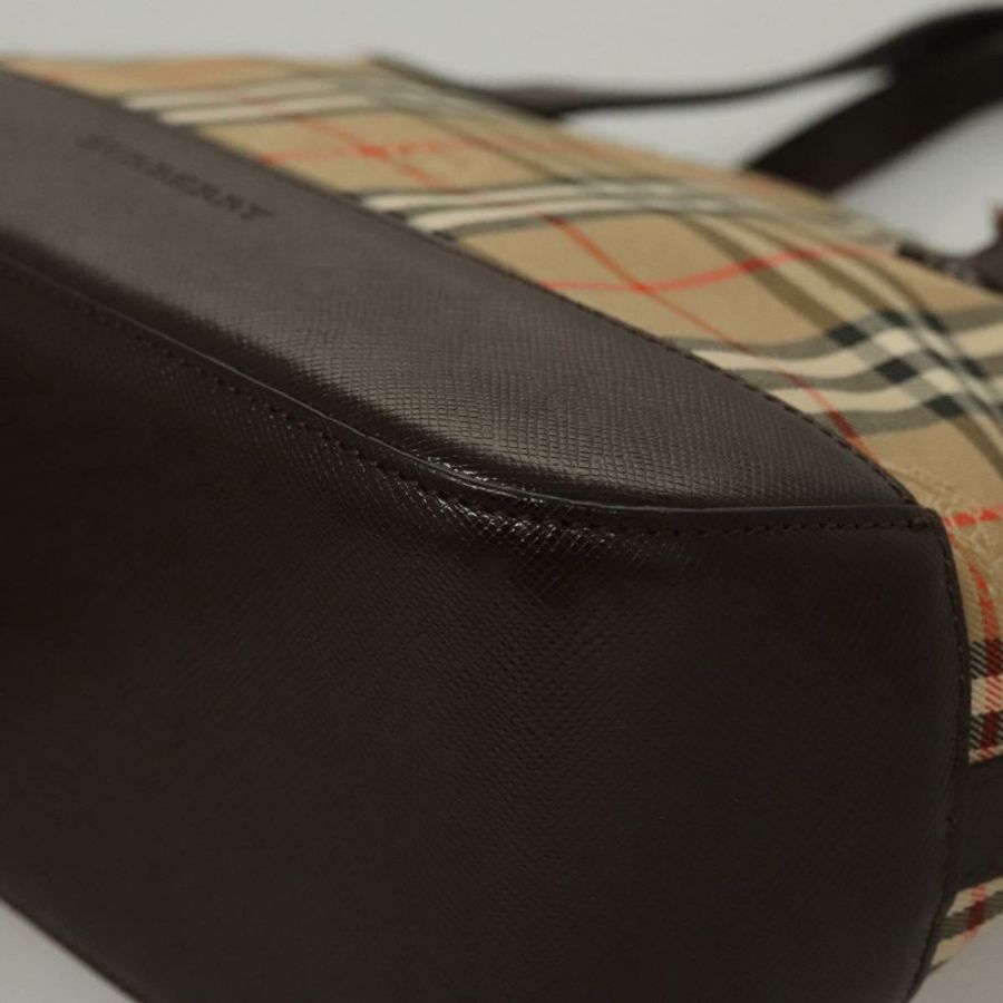 【日本直送】BURBERRY Nova 格紋手提包 帆布 米色 正品 sw226-13