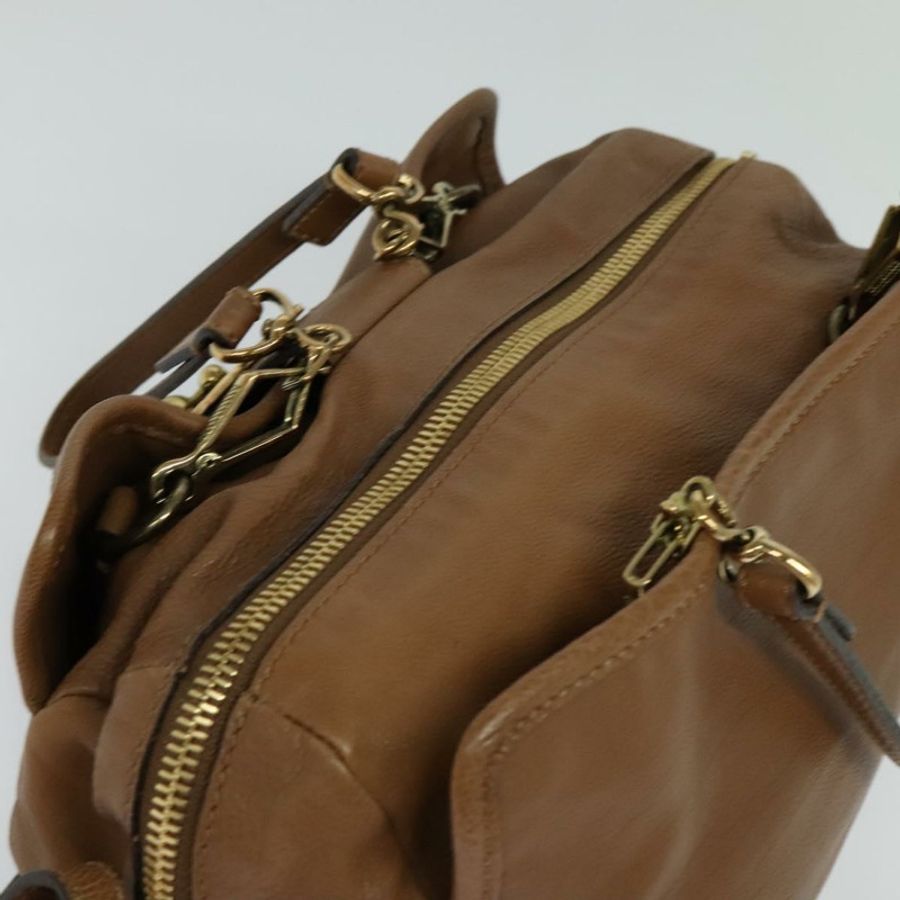 【日本直送】Chloe 手提包 皮革 兩用 棕色 金色 正品 BA1004-5