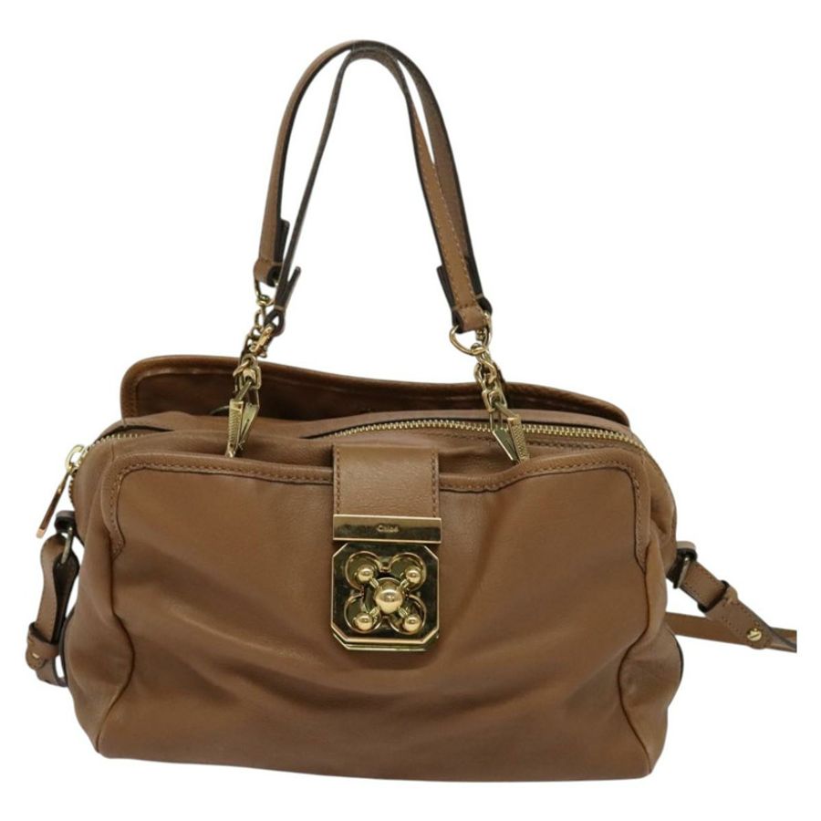 【日本直送】Chloe 手提包 皮革 兩用 棕色 金色 正品 BA1004-12