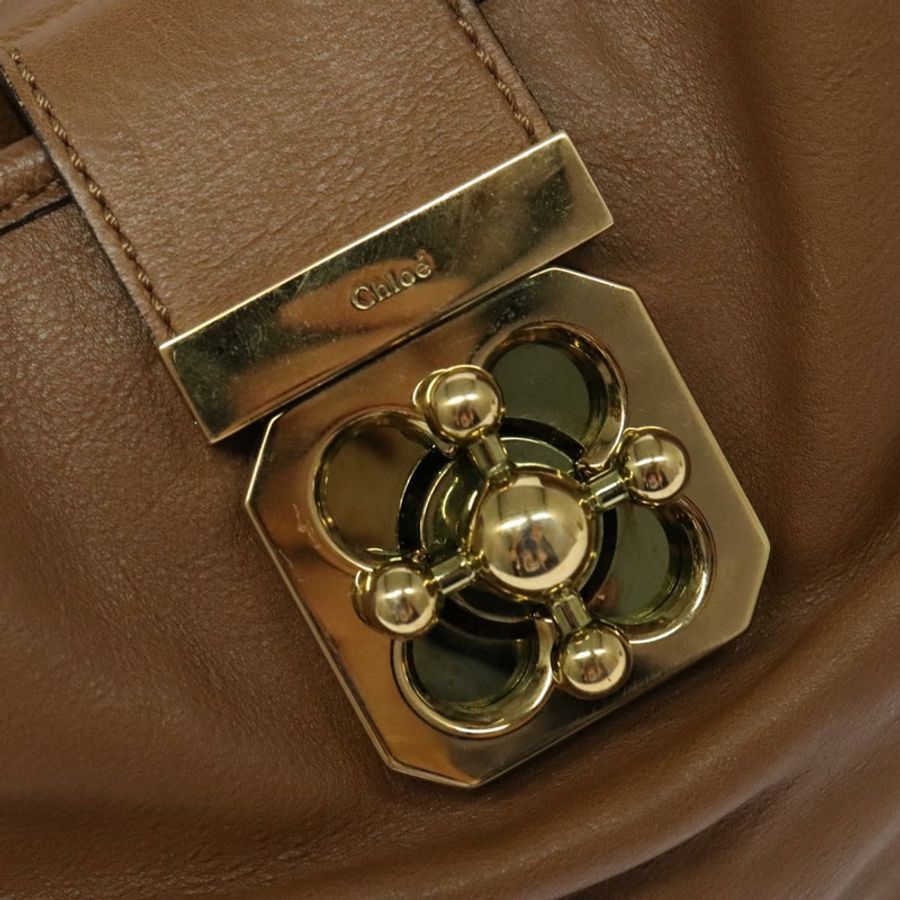 【日本直送】Chloe 手提包 皮革 兩用 棕色 金色 正品 BA1004-17