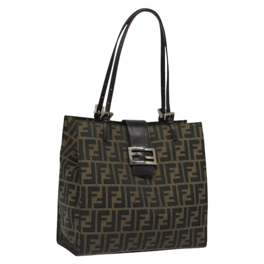 【日本直送】FENDI Zucca帆布Mamma Baguette手袋 黑色 棕色 銀色 正品 BD1155-0