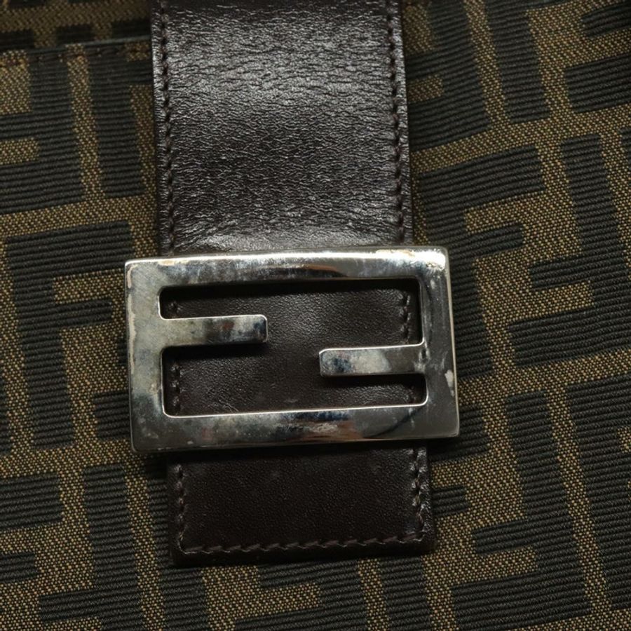 【日本直送】FENDI Zucca帆布Mamma Baguette手袋 黑色 棕色 銀色 正品 BD1155-17
