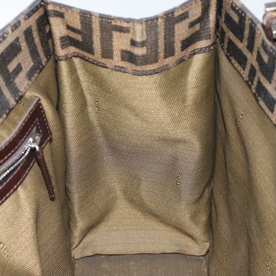【日本直送】FENDI Zucca帆布Mamma Baguette手袋 黑色 棕色 銀色 正品 BD1155-19