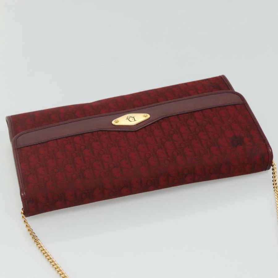 【日本直送】Christian Dior Trotter帆布鏈條單肩包 紅色金色 正品 116208-5