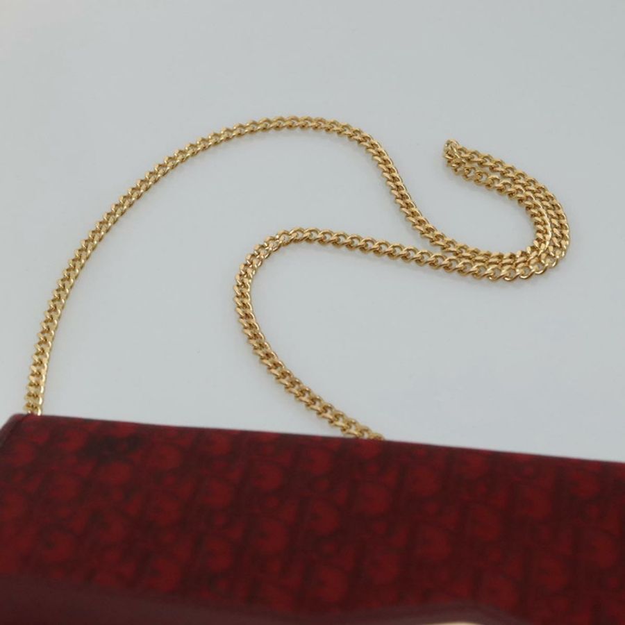 【日本直送】Christian Dior Trotter帆布鏈條單肩包 紅色金色 正品 116208-7