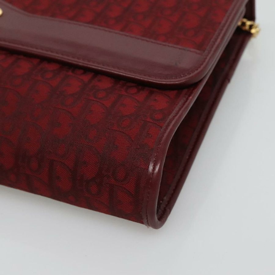 【日本直送】Christian Dior Trotter帆布鏈條單肩包 紅色金色 正品 116208-8