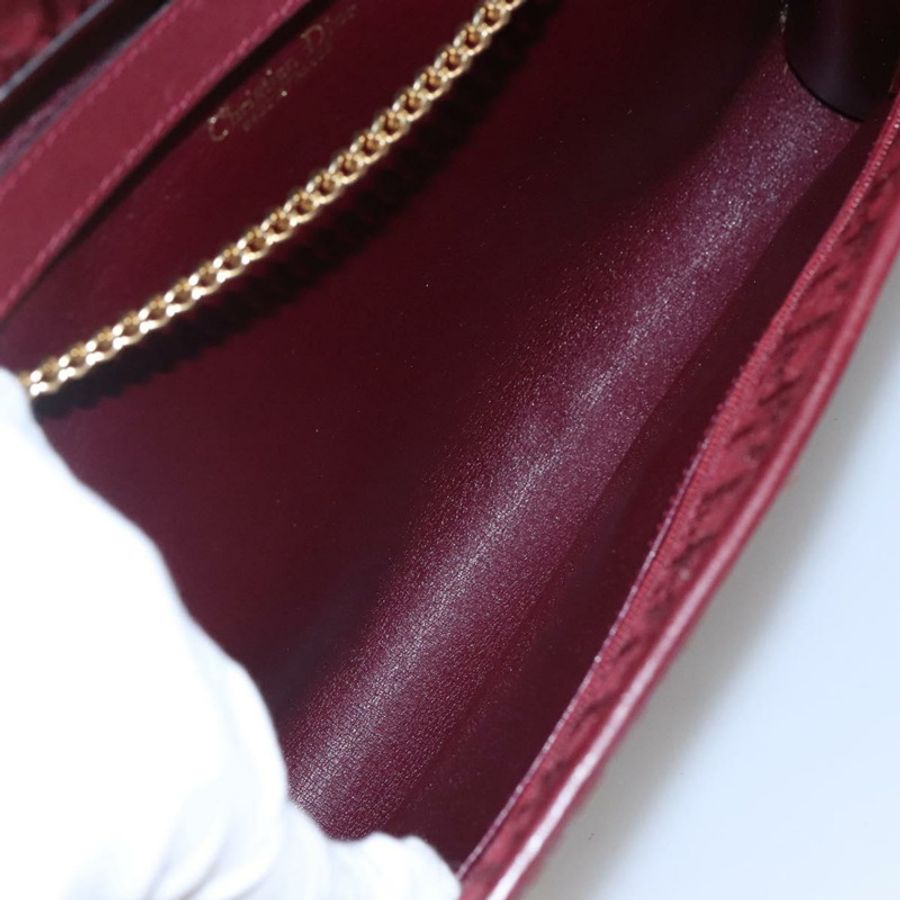 【日本直送】Christian Dior Trotter帆布鏈條單肩包 紅色金色 正品 116208-10
