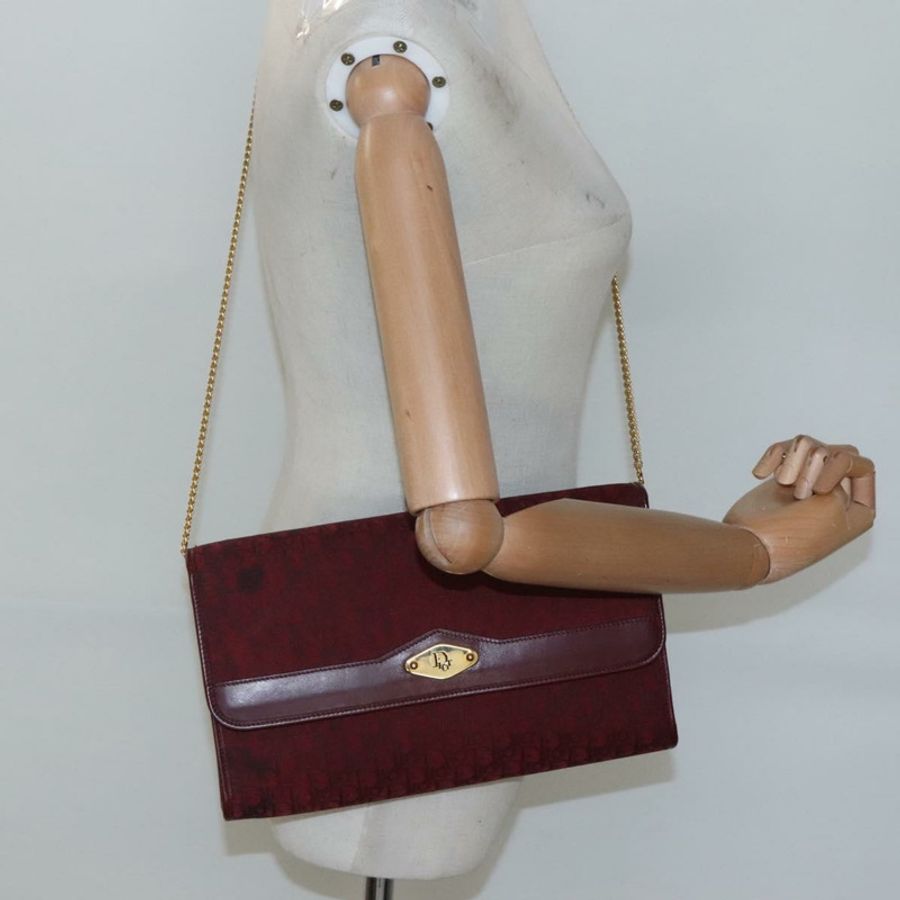 【日本直送】Christian Dior Trotter帆布鏈條單肩包 紅色金色 正品 116208-19