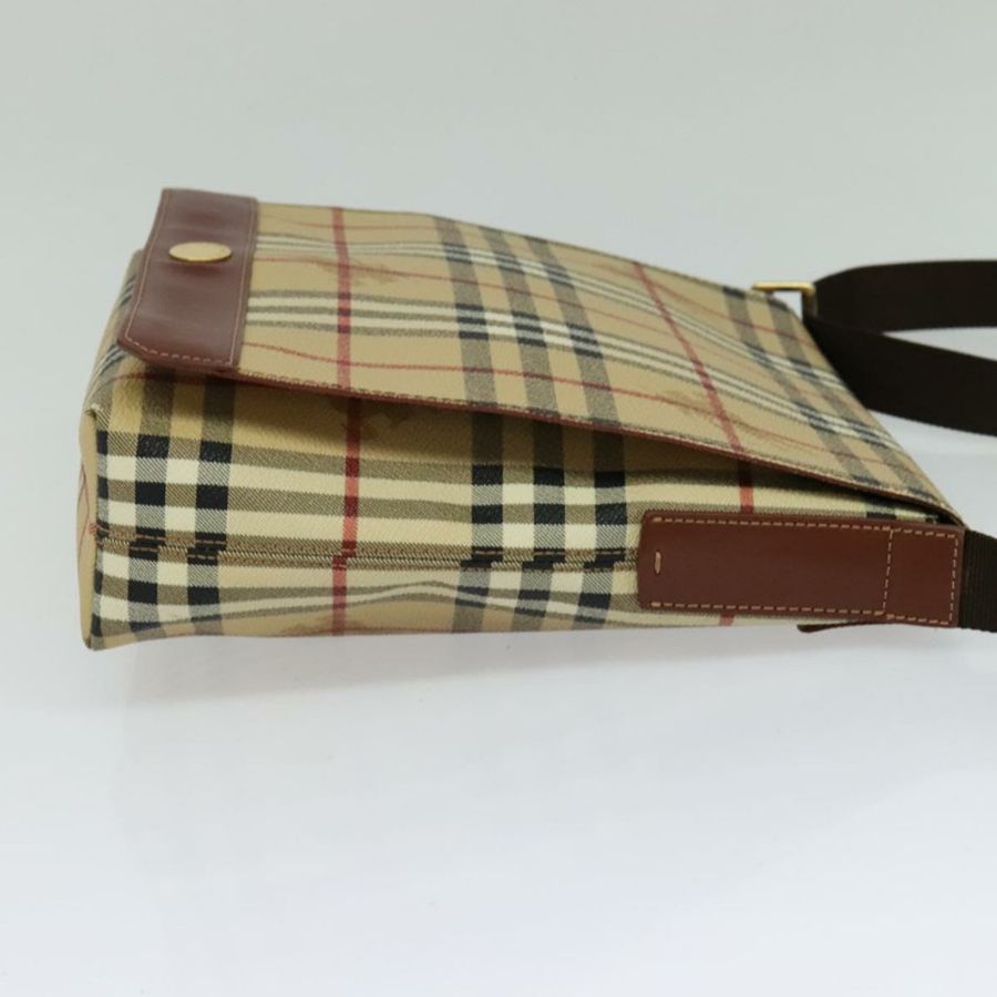 【日本直送】BURBERRY Nova 格紋肩背包 PVC 皮革 米色 正品 BD1450-3