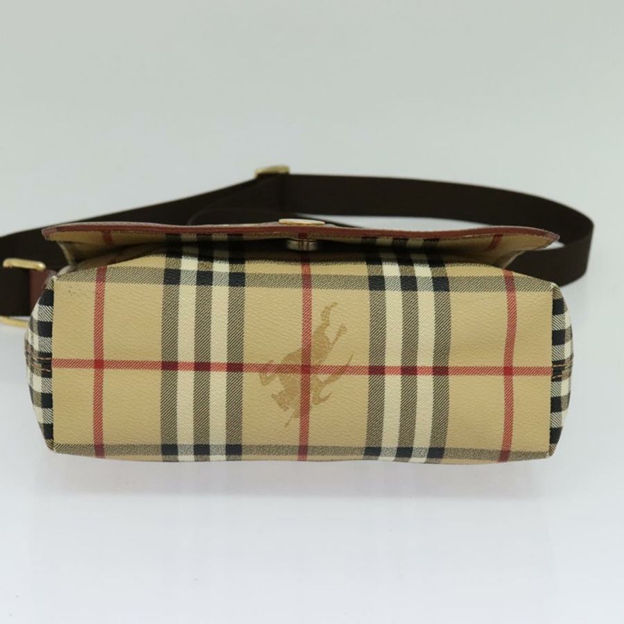 【日本直送】BURBERRY Nova 格紋肩背包 PVC 皮革 米色 正品 BD1450-4