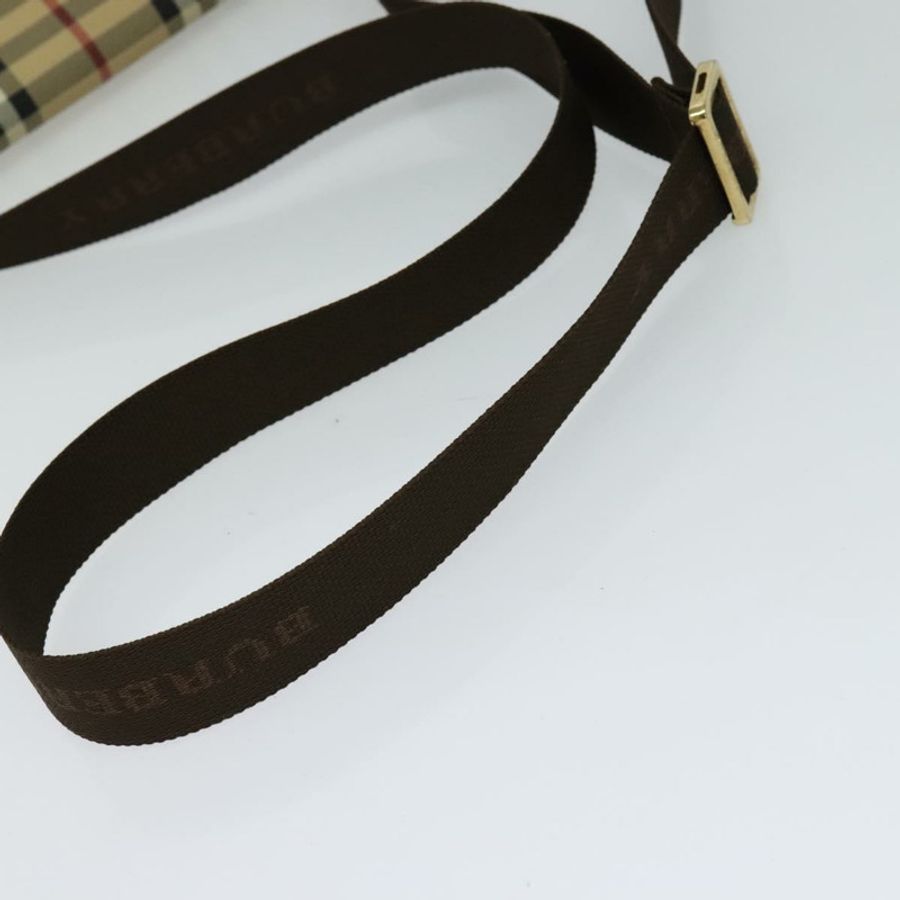 【日本直送】BURBERRY Nova 格紋肩背包 PVC 皮革 米色 正品 BD1450-6