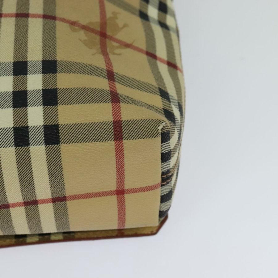 【日本直送】BURBERRY Nova 格紋肩背包 PVC 皮革 米色 正品 BD1450-15