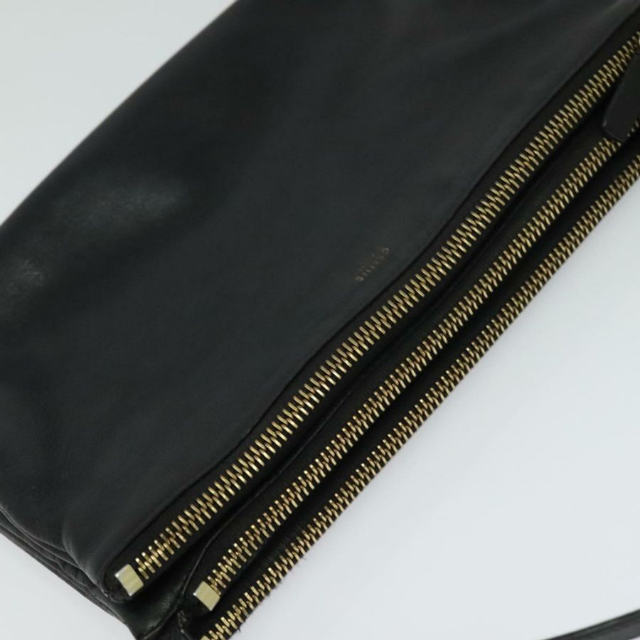 【日本直送】CELINE Trio 手提包 肩背包 皮革 黑色 金色 正品 ki5590-5