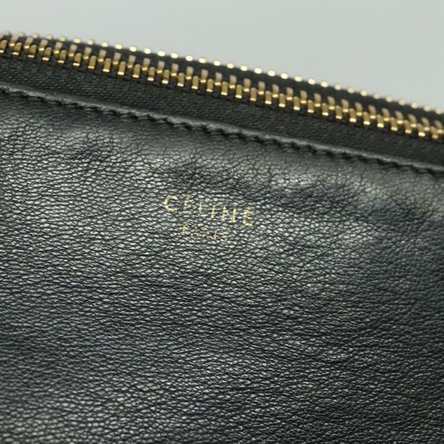 【日本直送】CELINE Trio 手提包 肩背包 皮革 黑色 金色 正品 ki5590-18