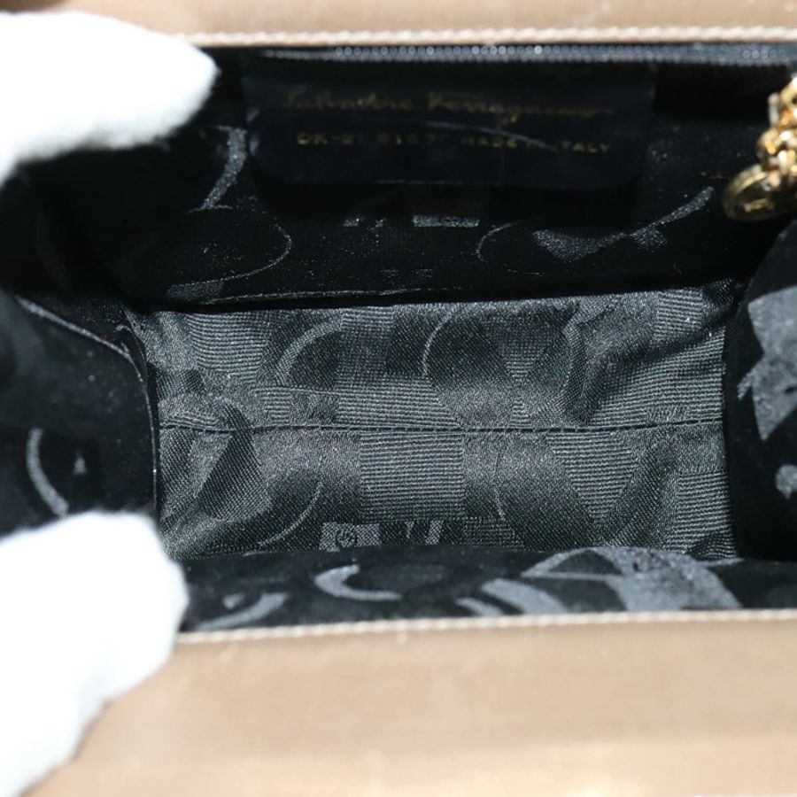 【日本直送】Salvatore Ferragamo 手提包 皮革 兩用 棕色 金色 正品 116030-9