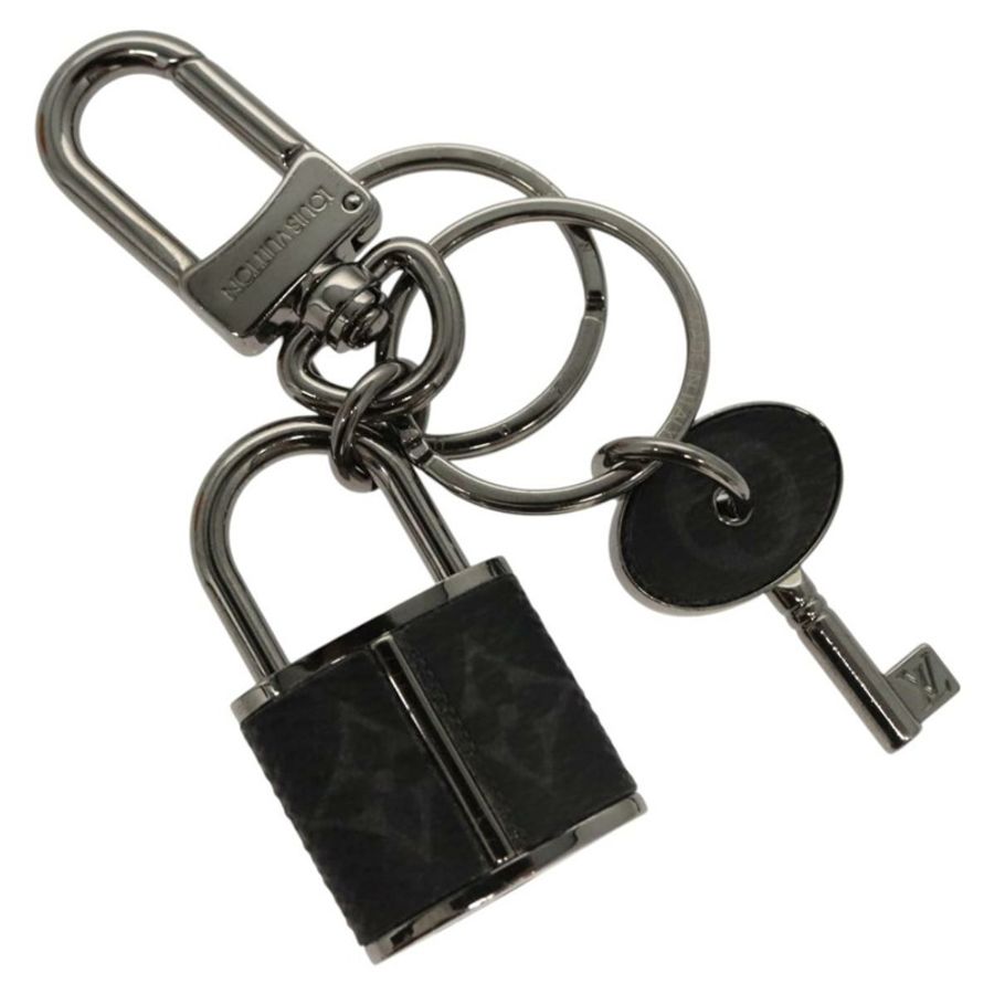 【日本直送】路易威登 Monogram Eclipse Porte Cles LV Lock Charm M61951 LV Auth 116012-2