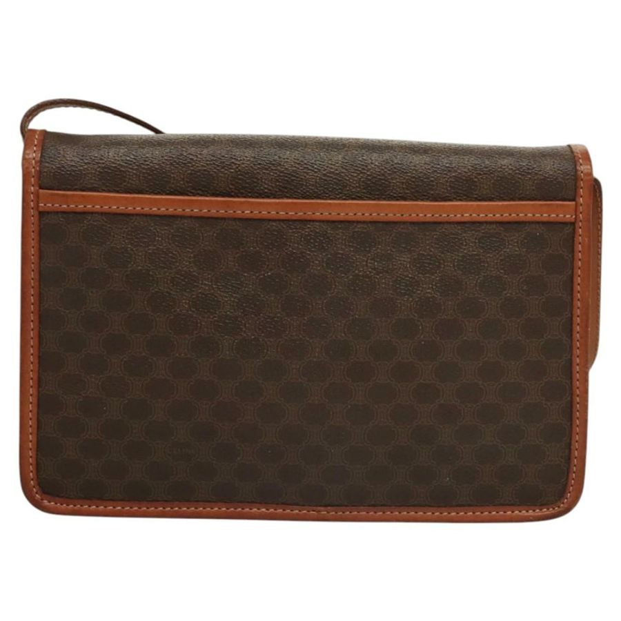 【日本直送】CELINE Macadam帆布肩背包 PVC皮革 棕色 金色 正品 ki5627-1