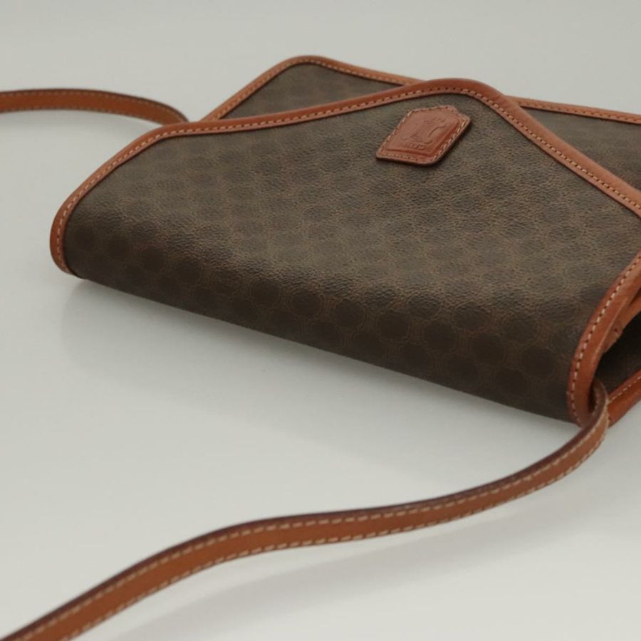 【日本直送】CELINE Macadam帆布肩背包 PVC皮革 棕色 金色 正品 ki5627-5