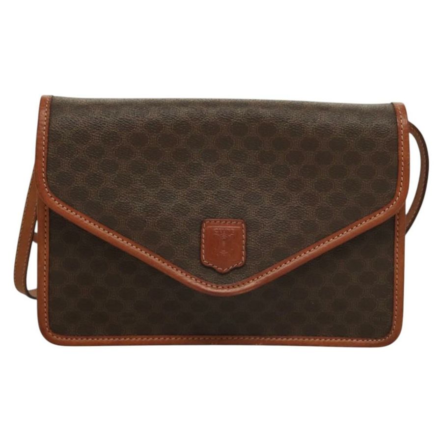 【日本直送】CELINE Macadam帆布肩背包 PVC皮革 棕色 金色 正品 ki5627-12