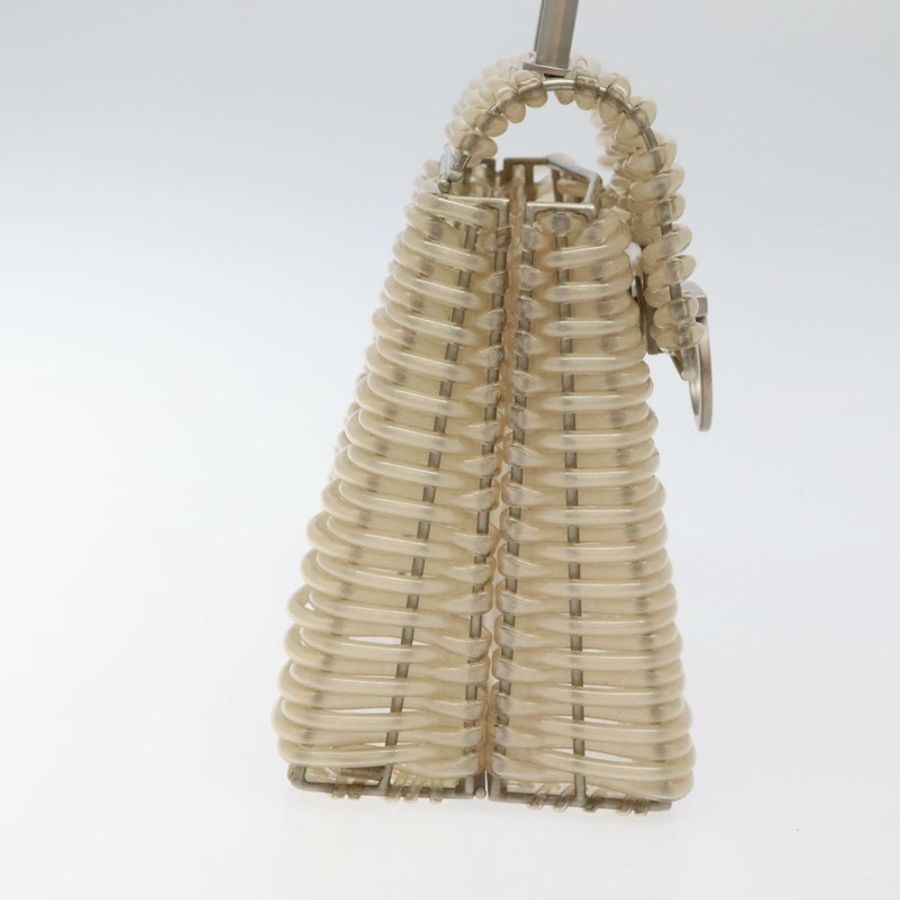 【日本直送】Salvatore Ferragamo Gancini 手提包 透明銀色乙烯基材質 正品 BD1554-2