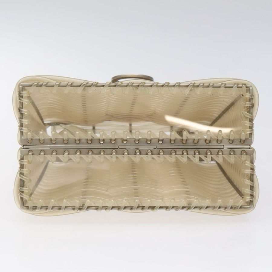【日本直送】Salvatore Ferragamo Gancini 手提包 透明銀色乙烯基材質 正品 BD1554-4