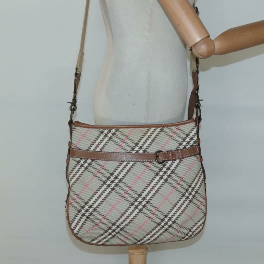 【日本直送】BURBERRY Nova Check Blue Label 單肩帆布包 米色 正品 BD1720-18